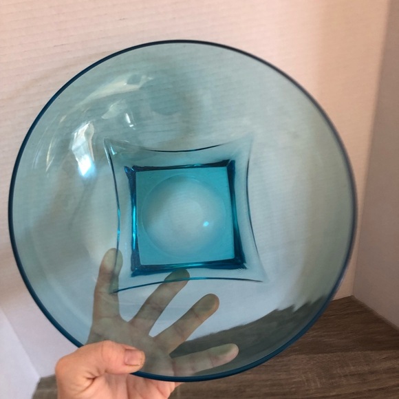 Vtg Hazel Atlas Colonial Capri Blue Serving Bowl - Picture 5 of 14